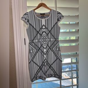 🆕 Luxe Monochrome Patterned Mini Dress